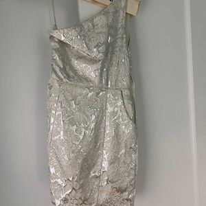 Silver and white party dress